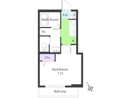 コンフォール馬込(1K/2階)の間取り写真