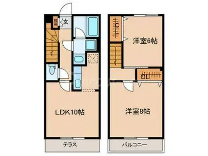 プラムガーデンA(2LDK/1階)の間取り写真