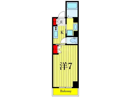 ステーションタワー浦安(1K/12階)の間取り写真