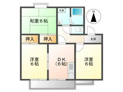 MSハイムB(3DK/2階)の間取り写真