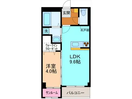 カーサフレンテ長江(1LDK/1階)の間取り写真