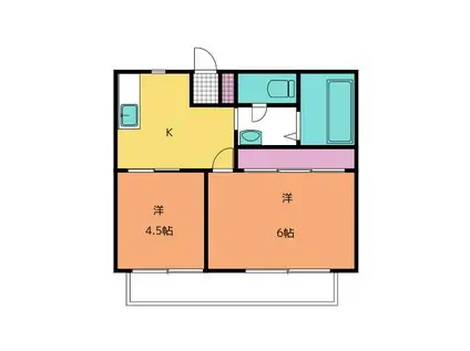 ハイツプレリュード(2K/2階)の間取り写真