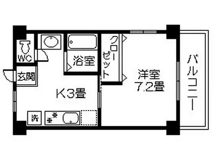 コーポ大藤(1K/2階)の間取り写真
