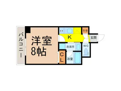 プルミエ志賀本通(1K/7階)の間取り写真