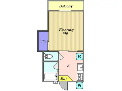 クレストハイツ(1K/1階)の間取り写真
