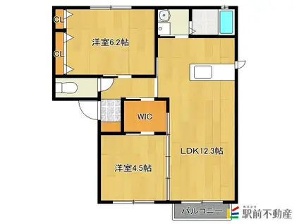コンフォールハイムD棟(2LDK/1階)の間取り写真