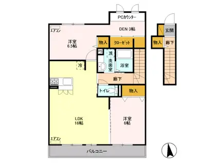 メゾン ド フォレメゾン ド フルール メゾン ド フォレ(2LDK/2階)の間取り写真