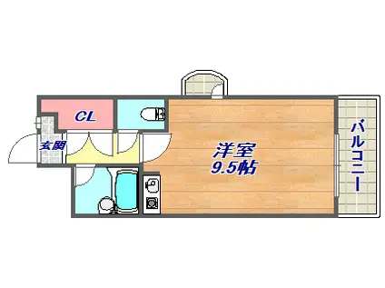 シュトラーセ泉(ワンルーム/4階)の間取り写真