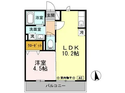 アピテ・K・千束(1LDK/2階)の間取り写真