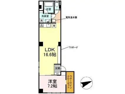 リーベルコートII(1LDK/2階)の間取り写真
