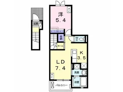 サンコート東塚(1LDK/2階)の間取り写真