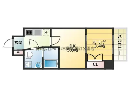 N°77HANATEN002(1DK/9階)の間取り写真
