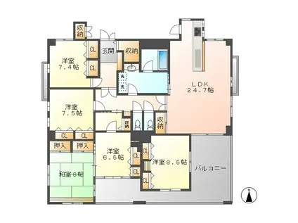 フロイデ一宮(5LDK/10階)の間取り写真