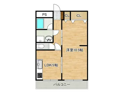 プラザN88(1LDK/2階)の間取り写真