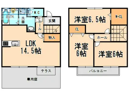 CORTE QUATTRO(3LDK/1階)の間取り写真