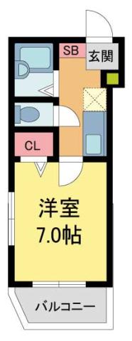 エルロン21(1K/4階)の間取り写真