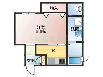 フラッゲンフェルドII(ワンルーム/3階)の間取り写真