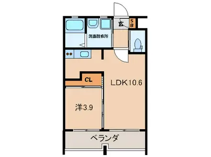 プラチナスタイル(1LDK/3階)の間取り写真