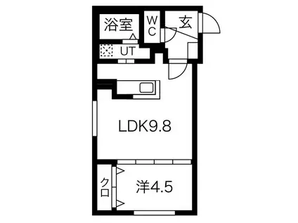 SERAM苗穂(1LDK/3階)の間取り写真