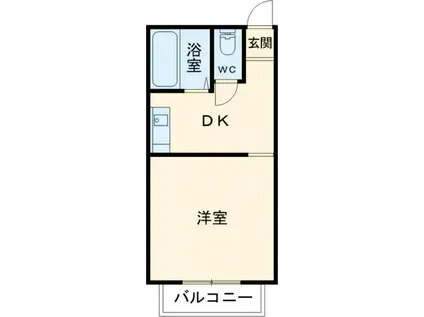 ロングヒルI(1K/2階)の間取り写真