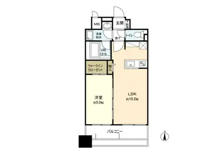 MFPRコート晩翠通(1LDK/11階)の間取り写真