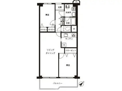 目黒台スカイマンション(2LDK/2階)の間取り写真