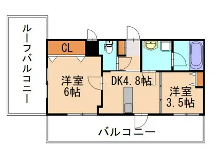 ヴェルモント桜原(2DK/5階)の間取り写真