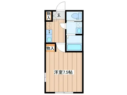 クリスタル・リエール(1K/2階)の間取り写真