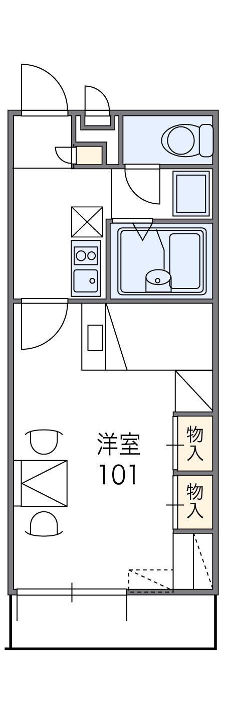 レオパレスSWEET HOME(1K/1階)の間取り写真