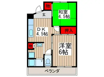 三木ハイツPART1(2DK/1階)の間取り写真