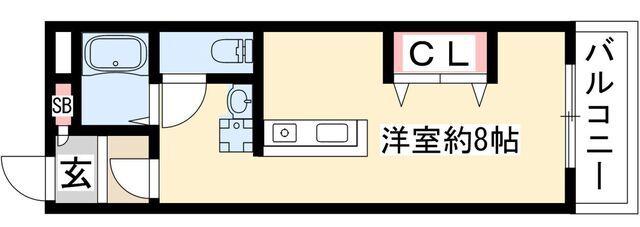 レジデンス一社(1K/3階)の間取り写真