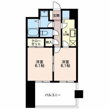 アーバンビュー南県(2K/5階)の間取り写真