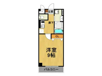 メルヴェイユドミール(1K/3階)の間取り写真