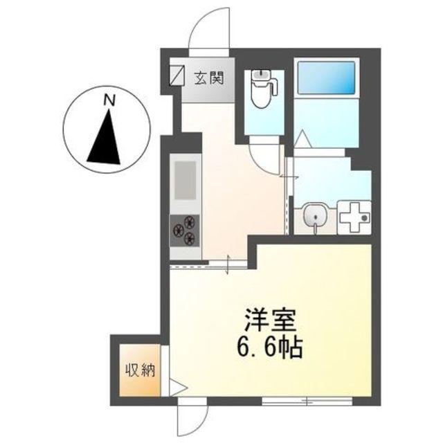 アプリコットE(1K/1階)の間取り写真