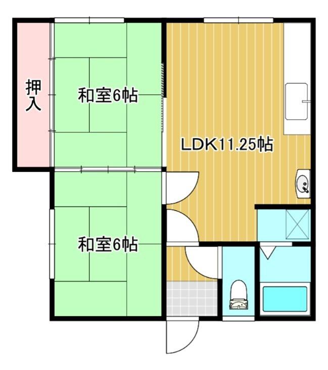 オホーツクマンション(2LDK/1階)の間取り写真