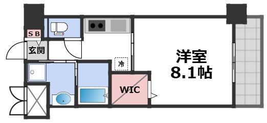 LOUIS RESIDENCE弁天町(1K/4階)の間取り写真