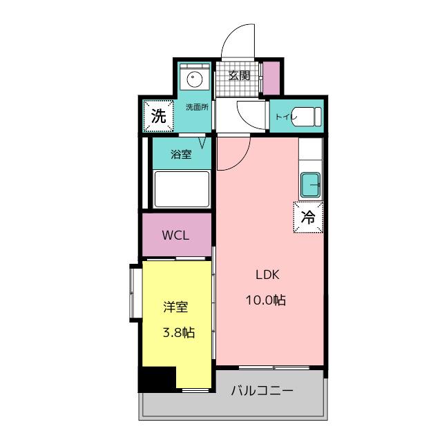 ルッシェ竹下駅前(1LDK/10階)の間取り写真