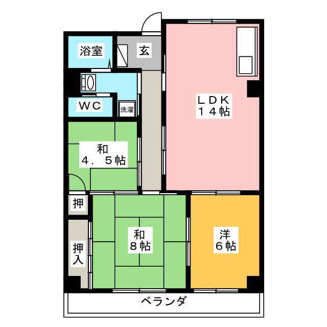 フレシール(3LDK/3階)の間取り写真