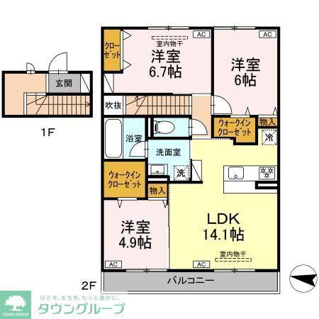 VISTA FUJI(3LDK/2階)の間取り写真