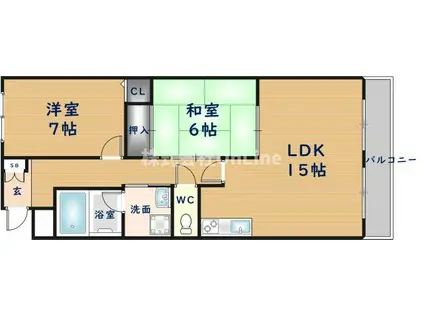 ミレニアムニシムラ(2LDK/2階)の間取り写真