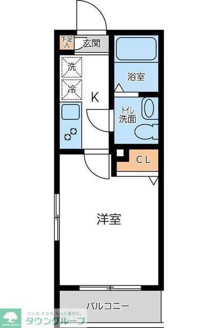 CITY SPIRE西新宿(1K/1階)の間取り写真