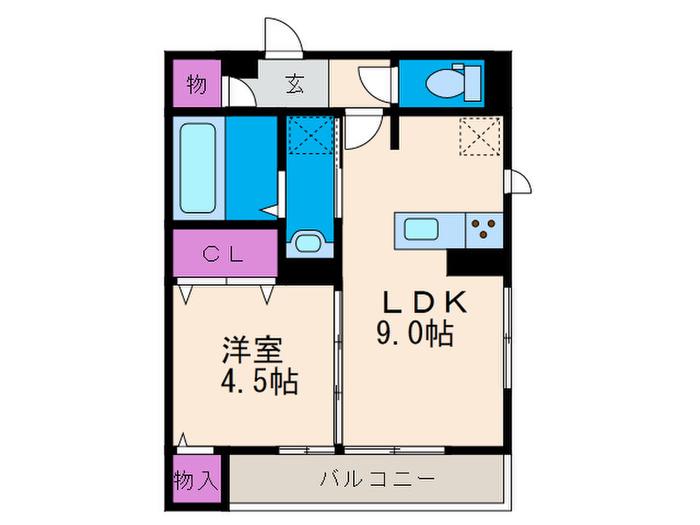 D-ROOM石橋(1LDK/1階)の間取り写真