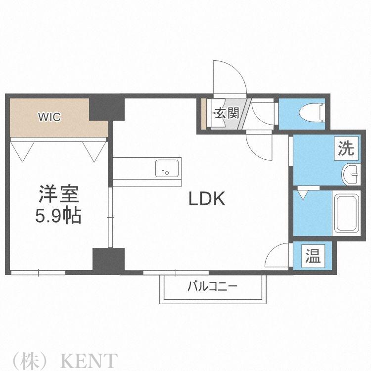 ソールタワー大通(1LDK/5階)の間取り写真