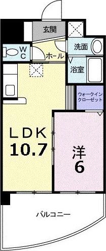 ヴィラコート・ラ・セーヌ(1LDK/6階)の間取り写真