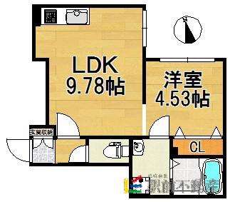 CASA DI TAISHOKAN OV(1LDK/4階)の間取り写真