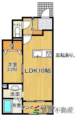 エールデヴュ IV(1LDK/1階)の間取り写真