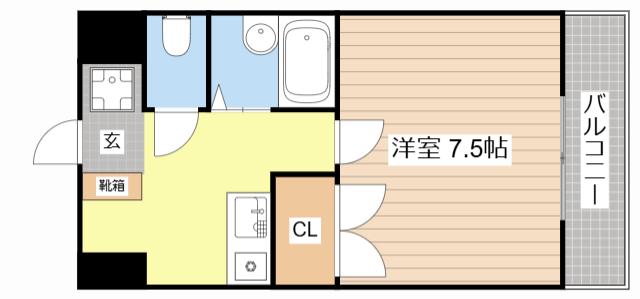 エスポRIII(1K/6階)の間取り写真