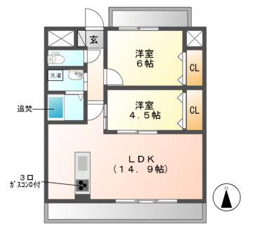 BERG大須(2LDK/2階)の間取り写真