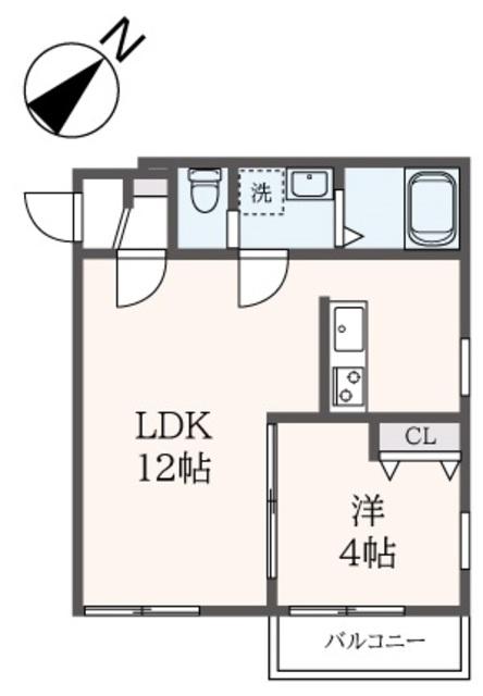 LA-CREA ZII(1LDK/2階)の間取り写真