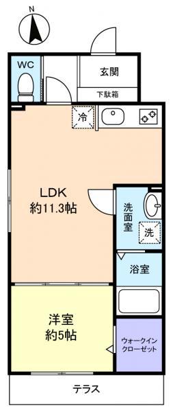 PLAISIR(1LDK/1階)の間取り写真